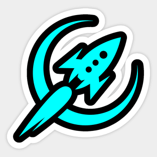 Moon Rocket Sticker